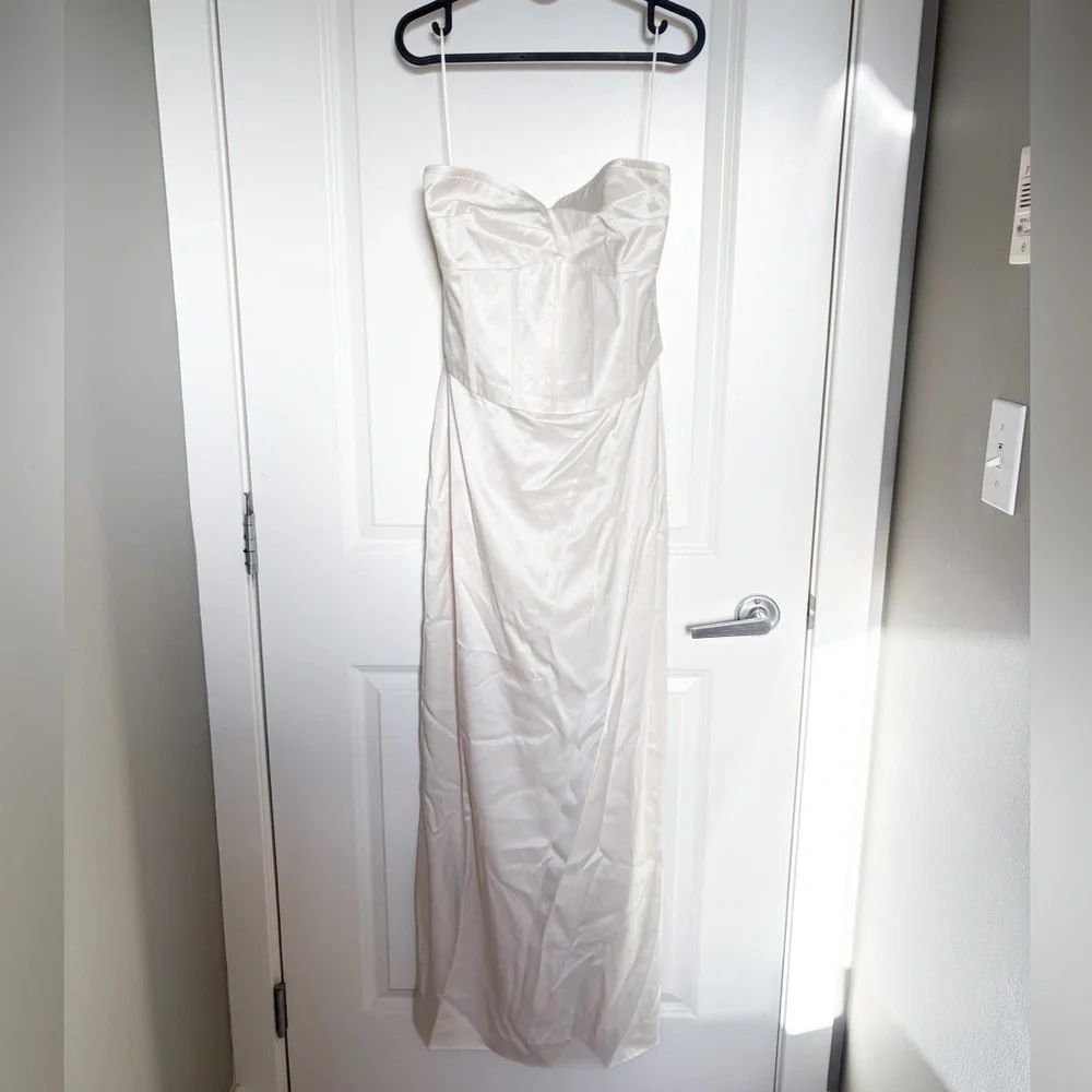 NEW NWT Reformation Ariyah Corset Satin Maxi Wedding Bridal Dress Gown - Picture 6 of 11